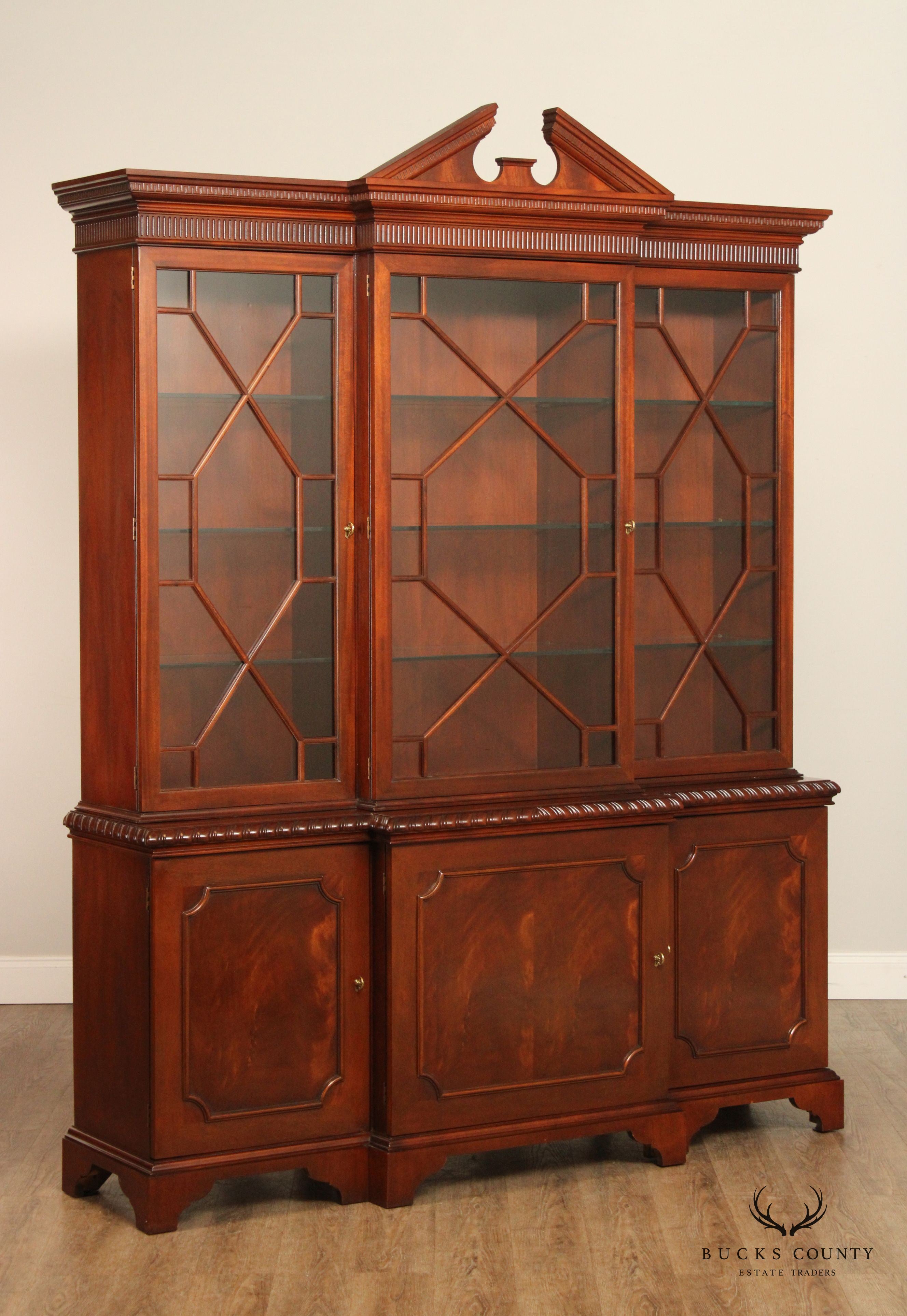 Baker Historic Charleston Collection Mahogany Breakfront China Cabinet