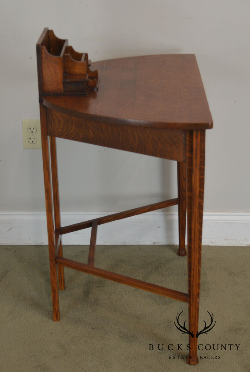 Antique Mission Oak Arts and Crafts Half Round Desk