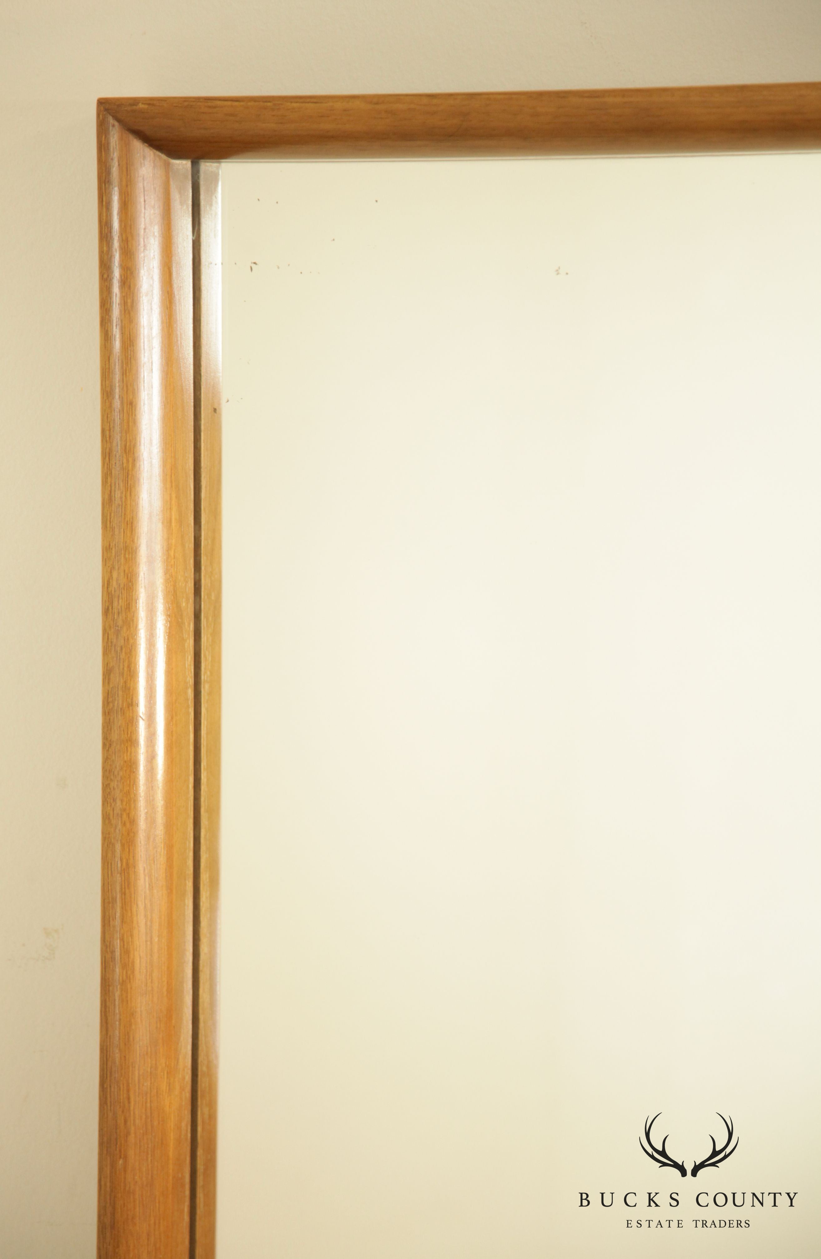 Mid Century Modern Large Walnut Rectangular Mirror