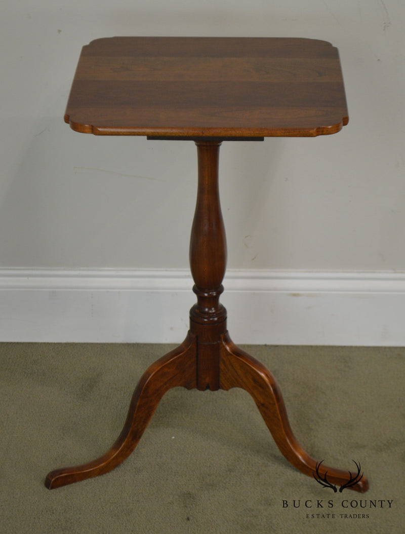 Bartley Collection "The Henry Ford Museum" Solid Cherry Snake Foot Pedestal Side Table