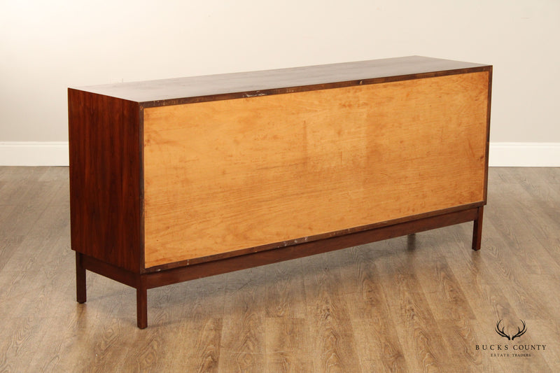 Mid Century Modern Walnut Long Eight Drawer Dresser