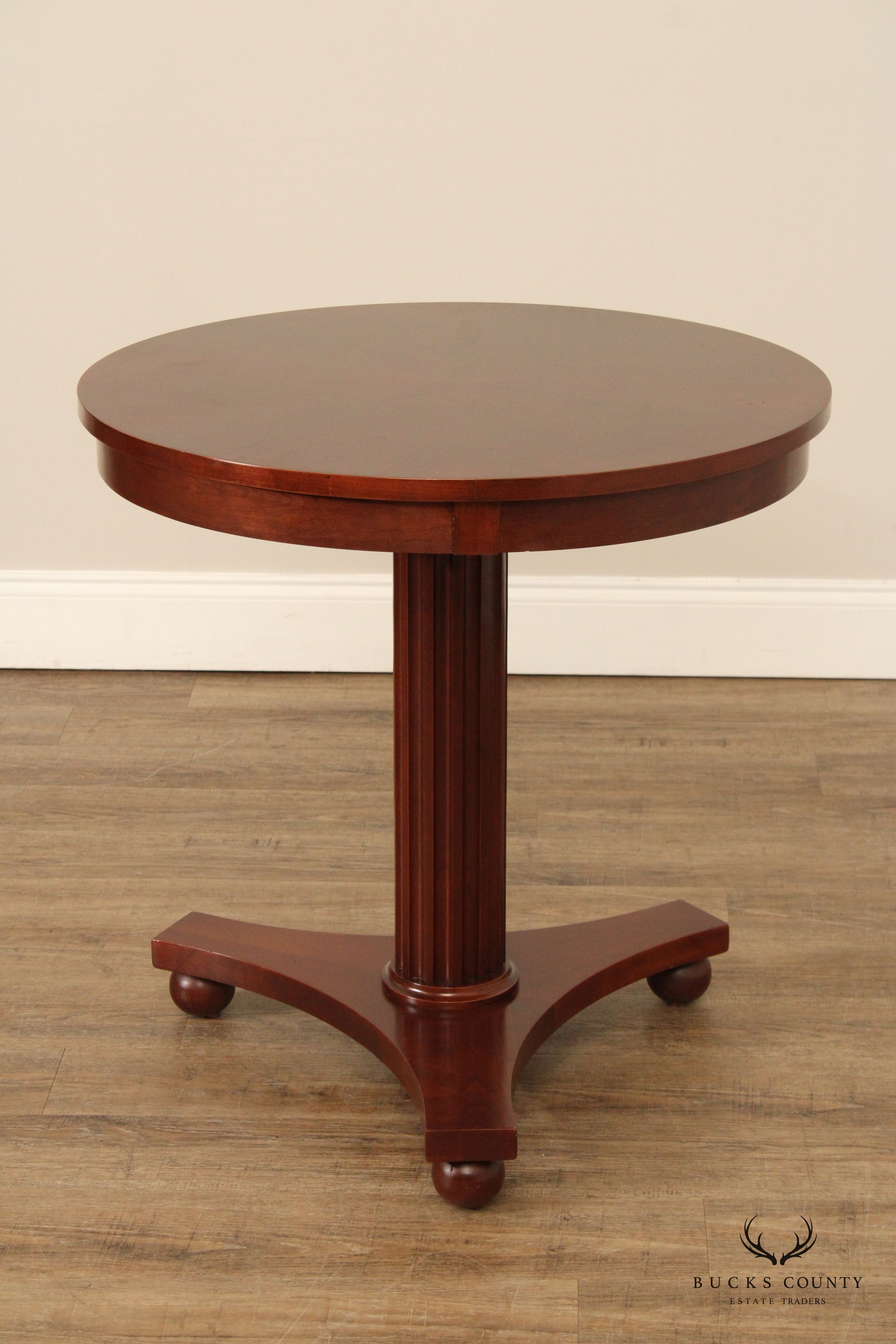 Ethan Allen 'Medallion' Collection Round Cherry Pedestal Side Table