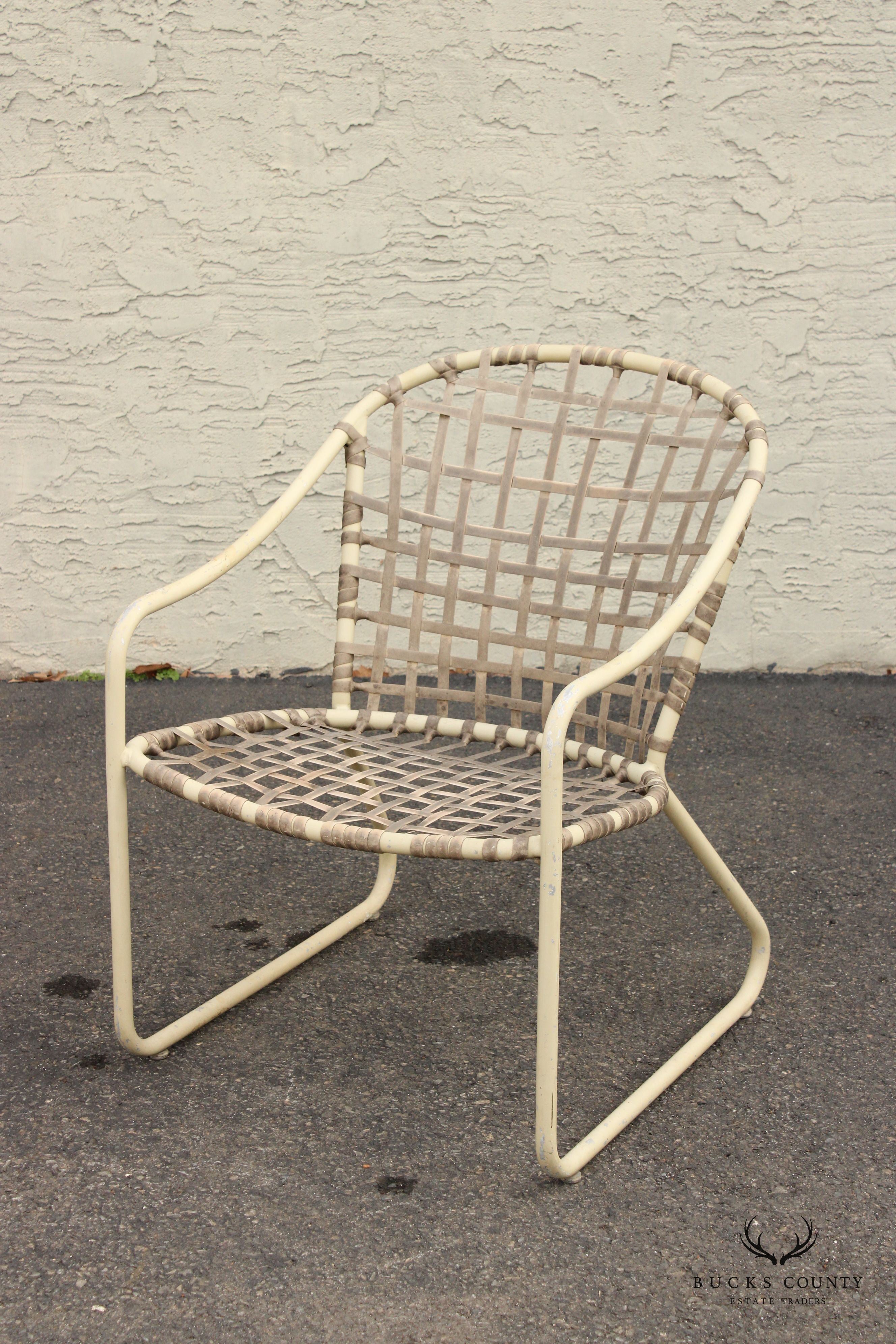 Mid Century Modern Pair of Outdoor Dining Armchairs