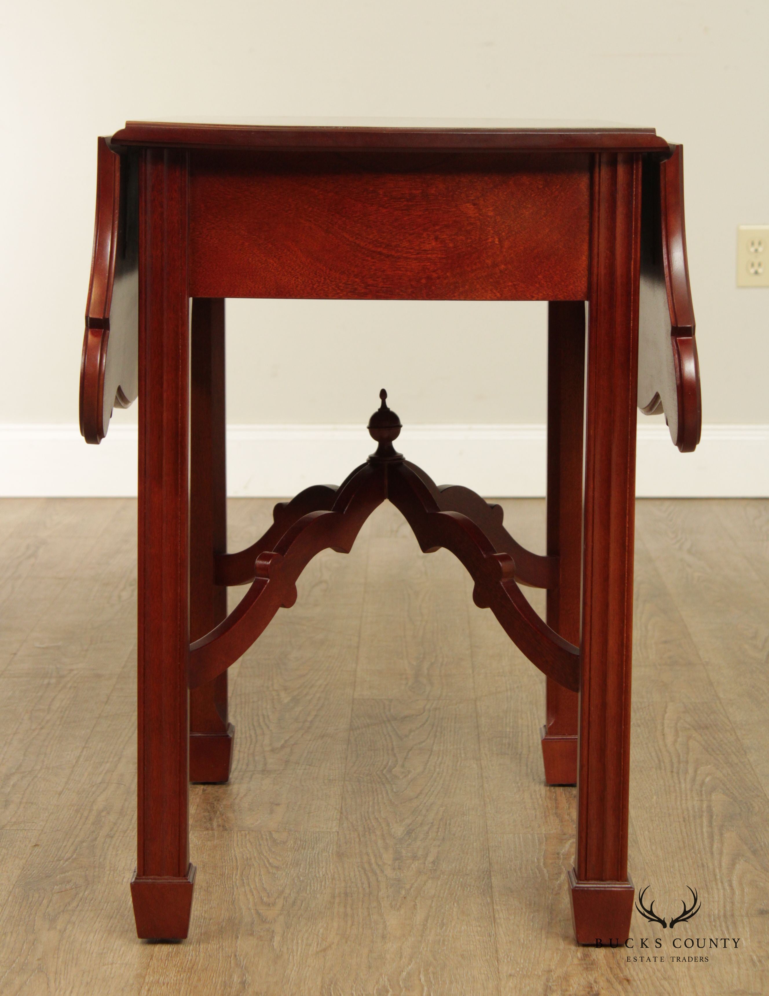 Thomas Borthwick Chippendale Style Pair of Mahogany Pembroke Tables, American Museum Classics