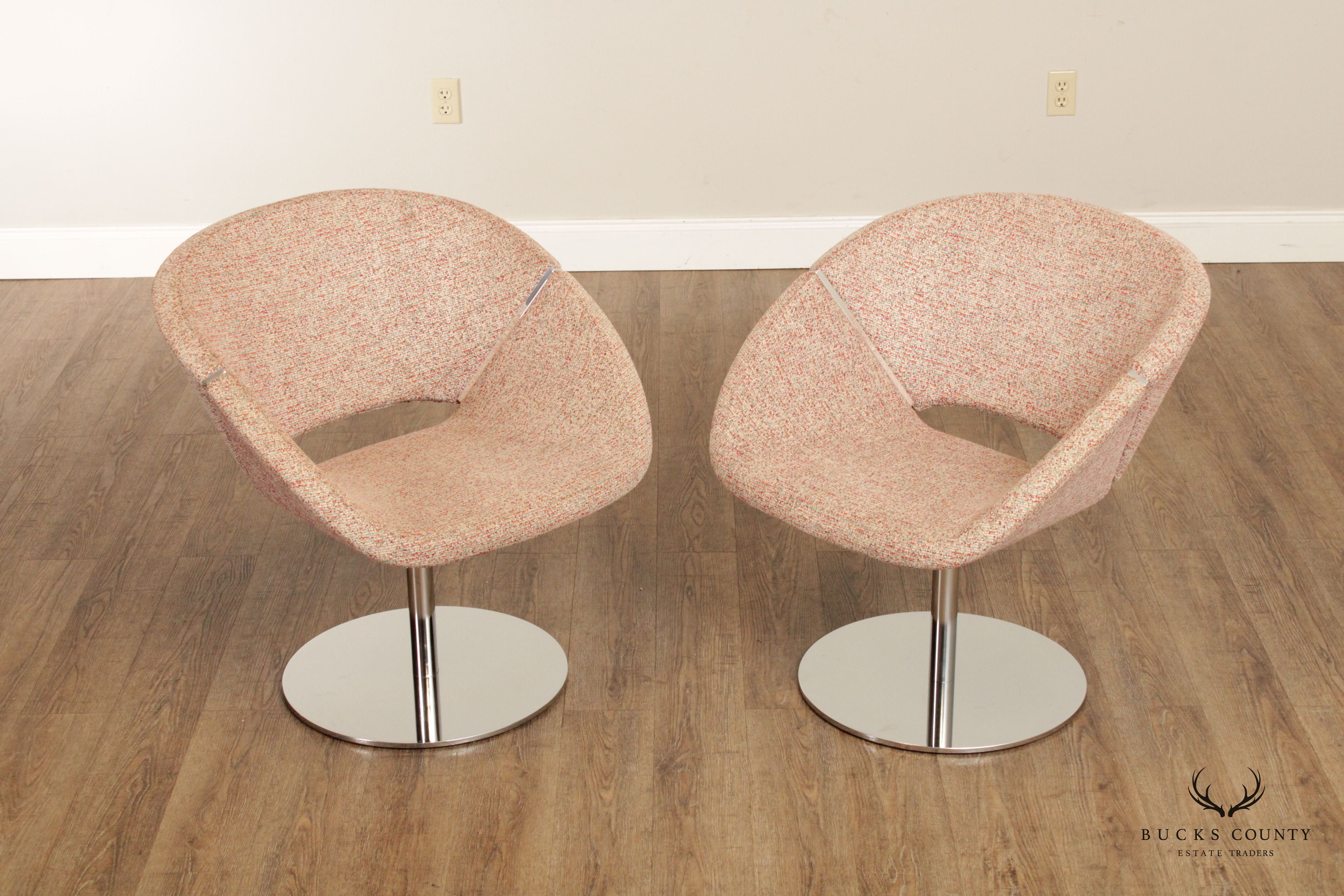 Davis Furniture Mid Century Modern Style Pair of 'Lipse Too' Chairs