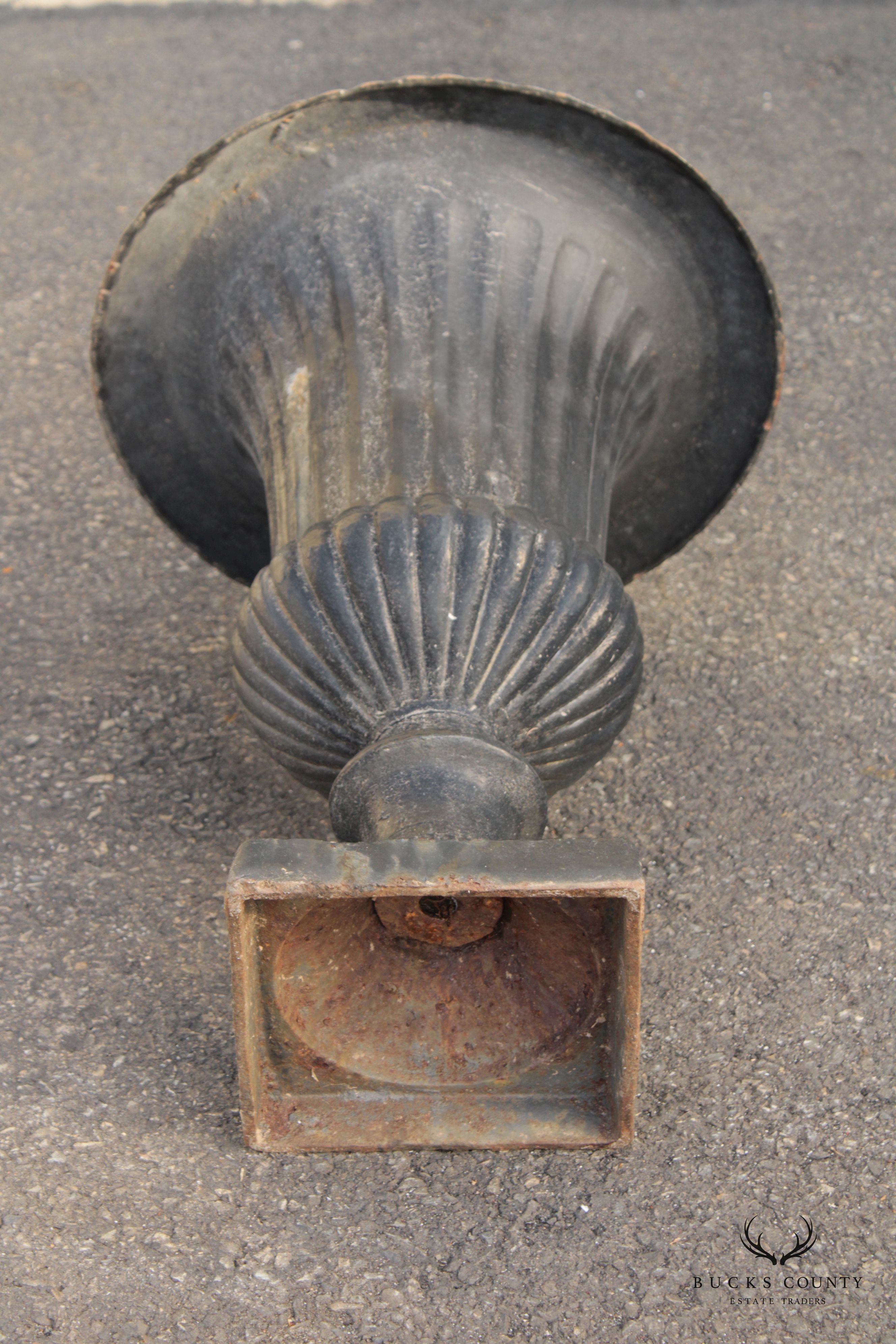 Vintage Classical Style Cast Iron Garden Urn Planter