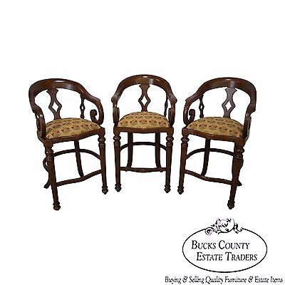 Minton Spidell Quality Set of 3 Empire Style Burgess Barstools