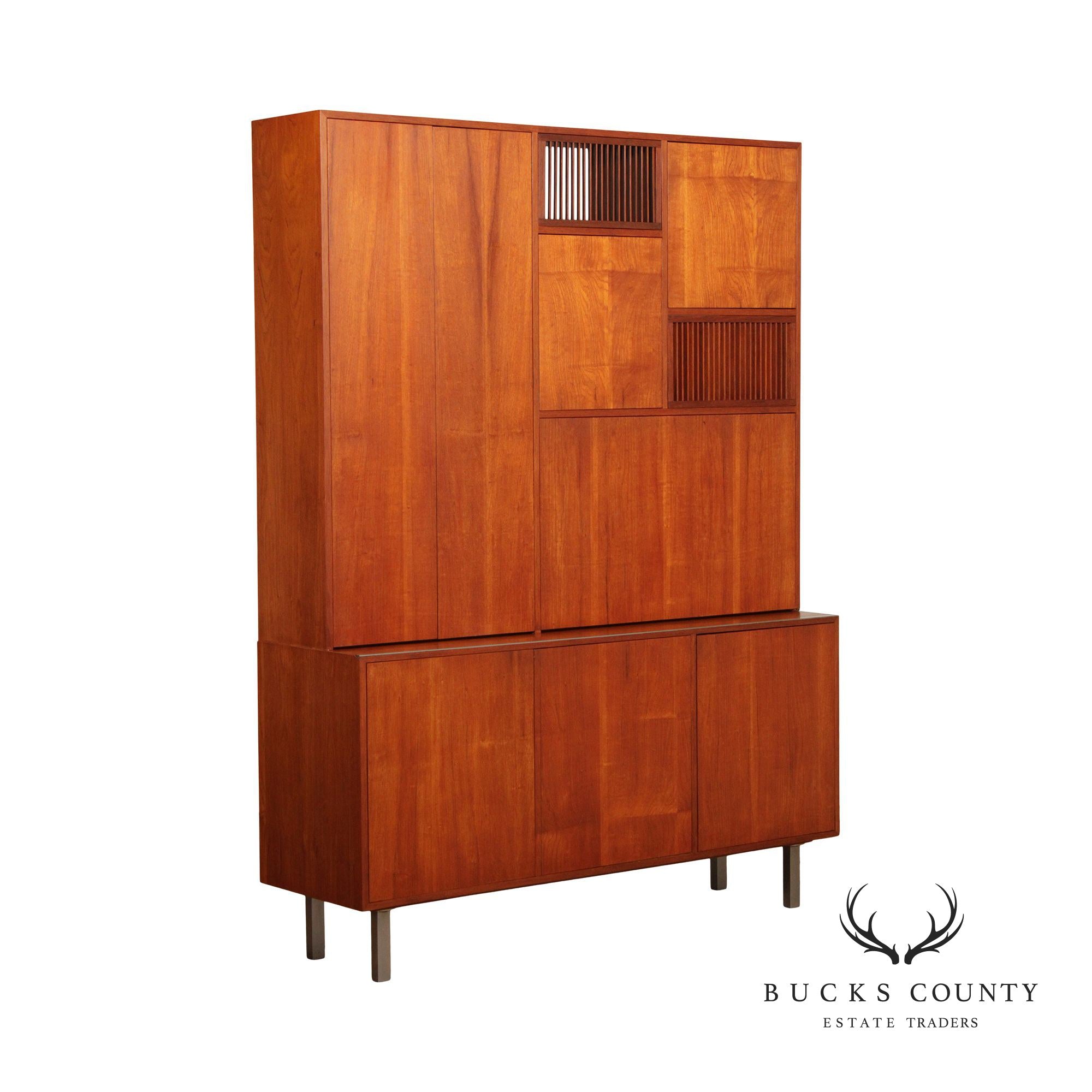 Mid Century Danish Modern Teak Bookcase Wall Unit