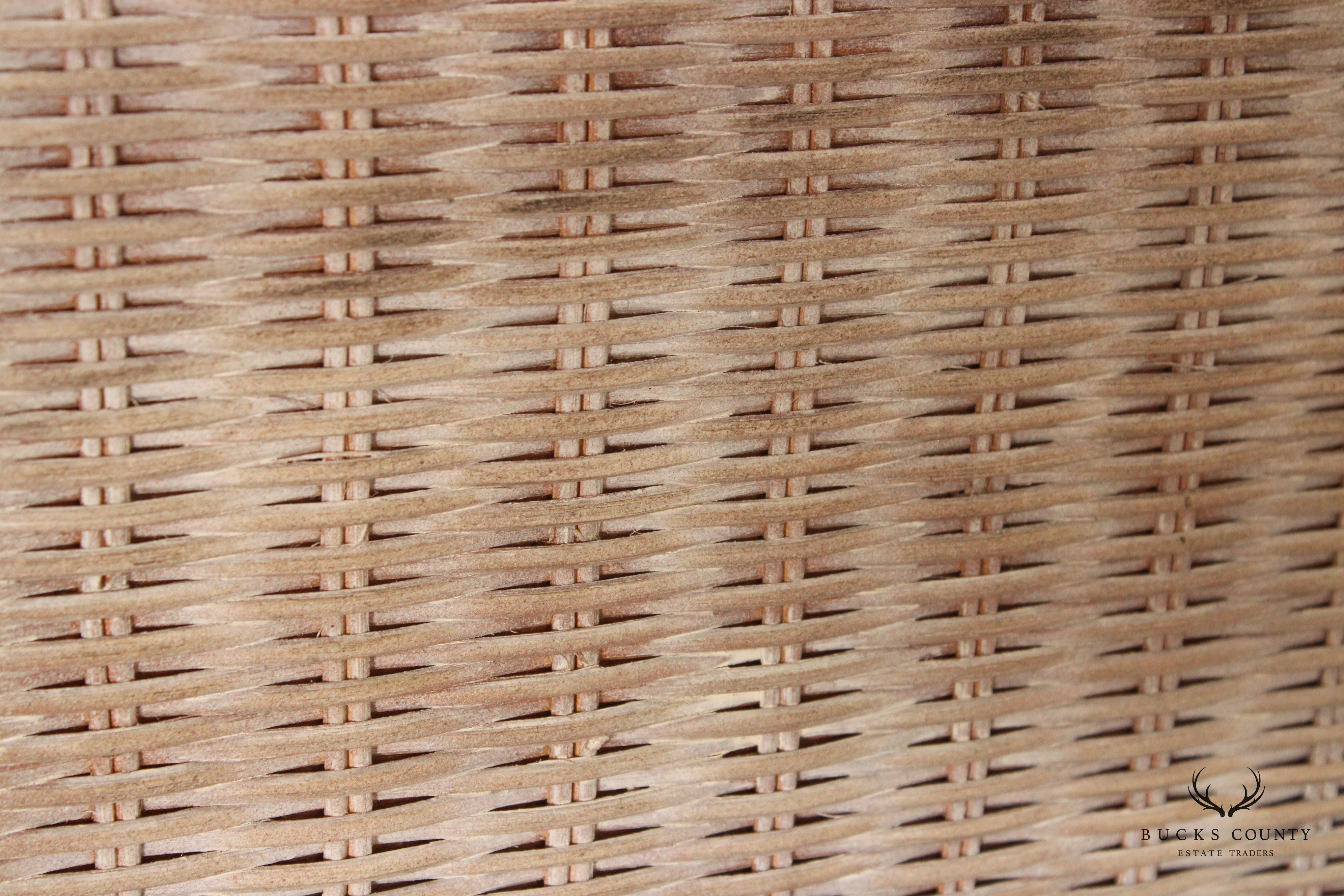 Mid Century Modern Faux Bamboo and Wicker King Size Headboard