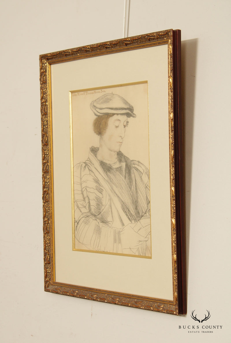 English Portrait John More, son of Sir Thomas More Art Reproduction Print, Custom Framed