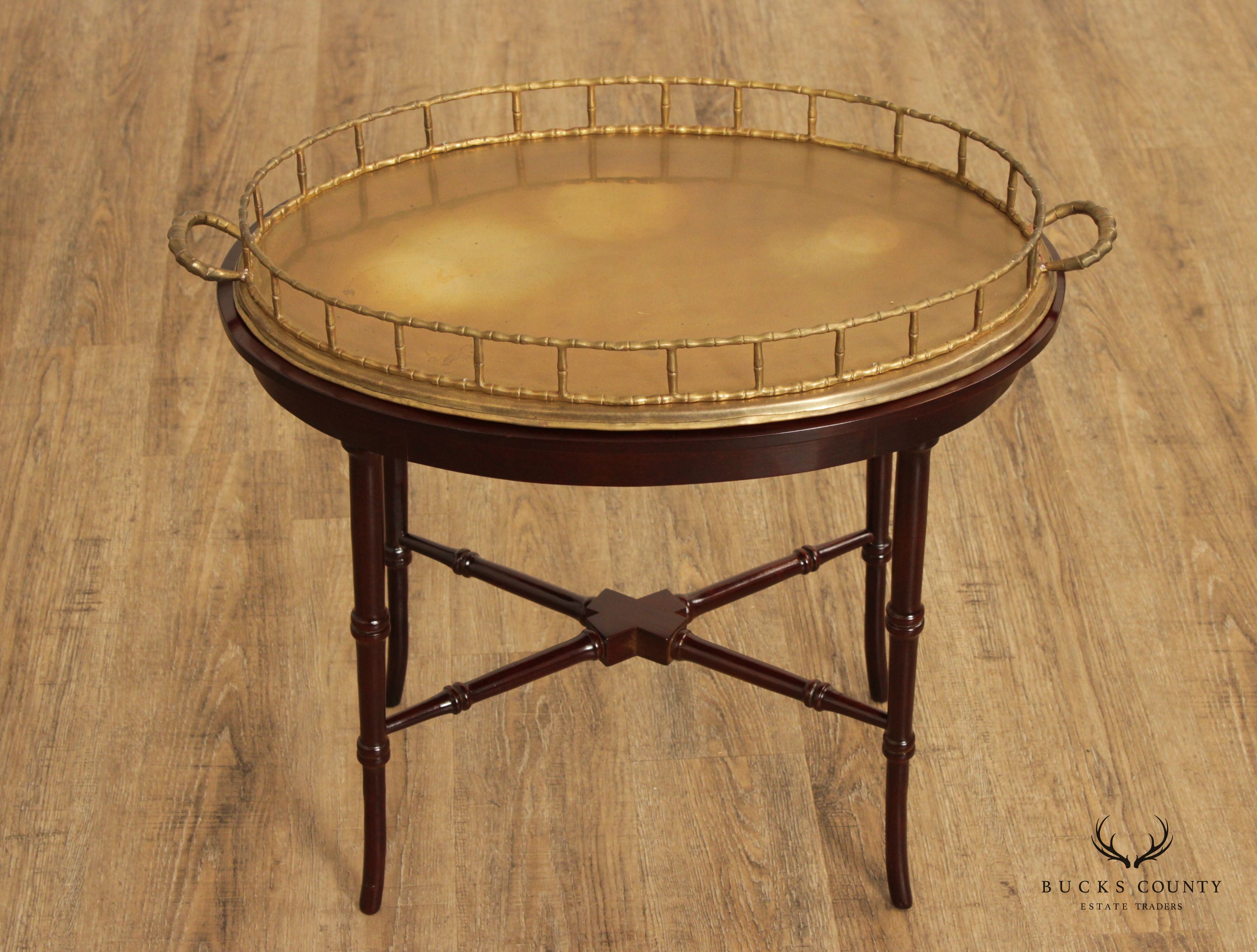 Regency Style Mahogany Brass Butler's Tray Table