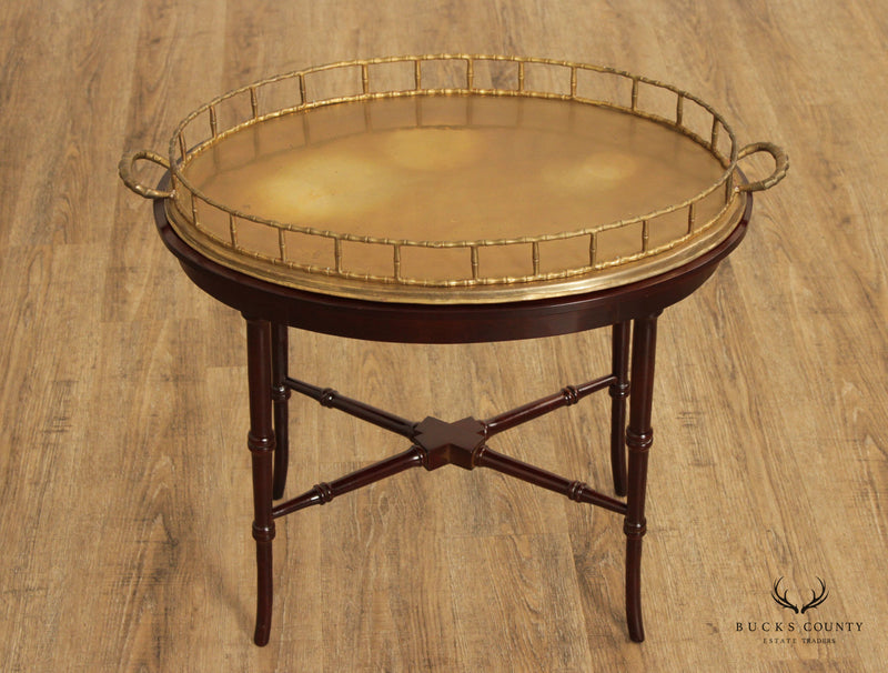 Regency Style Mahogany Brass Butler's Tray Table
