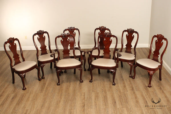Henkel Harris Philadelphia Queen Anne Style Set Eight Mahogany Dining Chairs