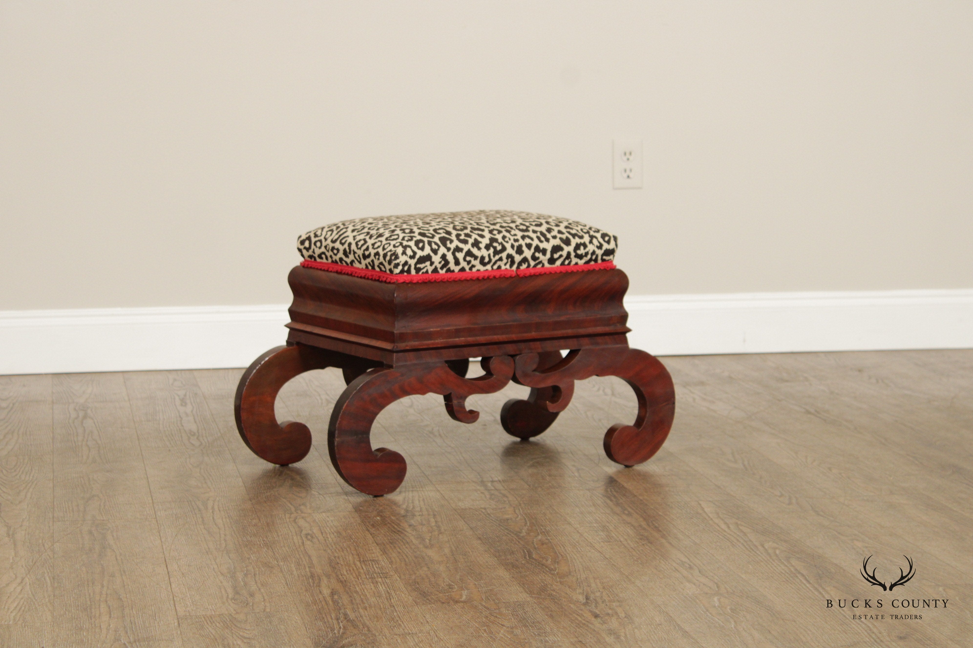 Antique American Empire Pair of Mahogany Foot Stools