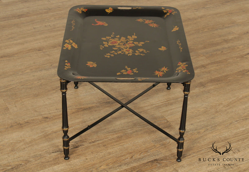 Vintage Chinoiserie Painted Tole Tray Table