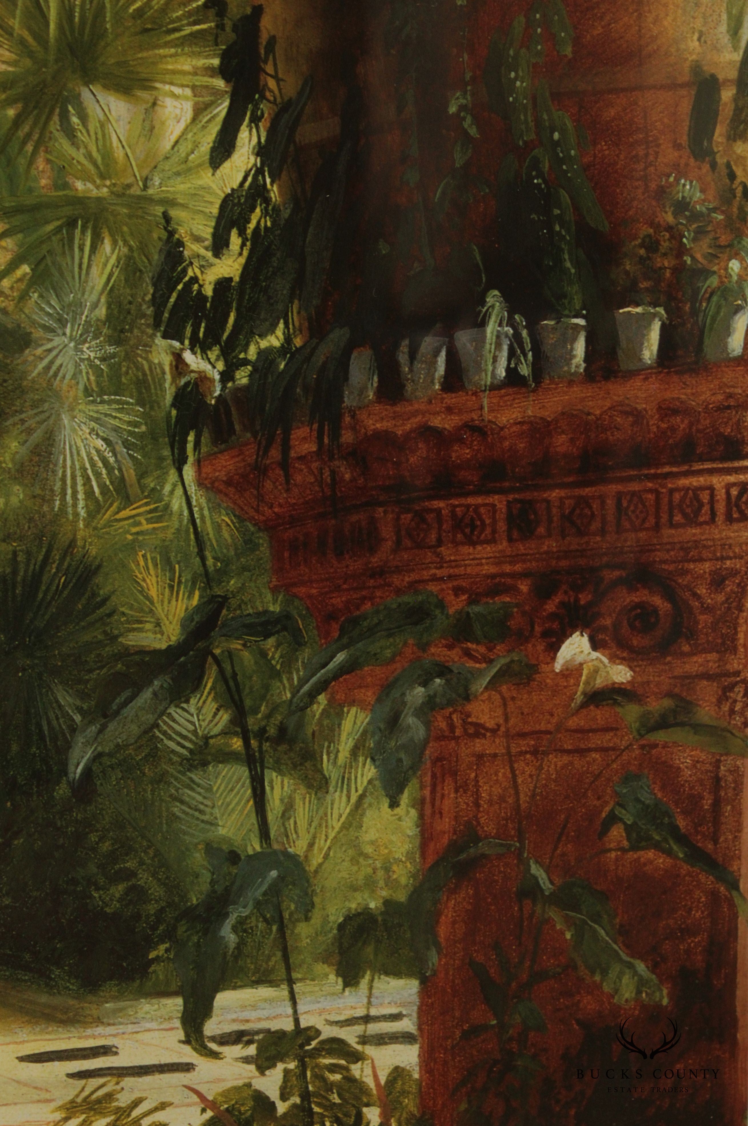 Vintage 'The Interior of the Palm House' Print, After Carl Blechen