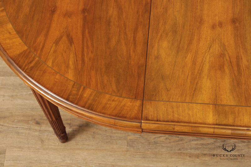 Karges French Louis XVI Style Round Expandable Walnut Dining Table