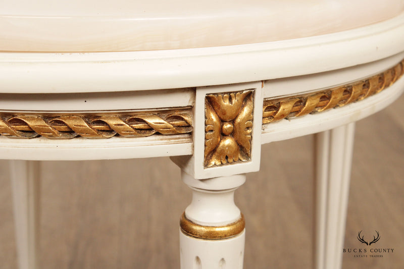 Italian Louis XVI Style Onyx Top Side Table