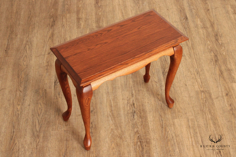 Queen Anne Style Oak Set of Three Nesting Tables