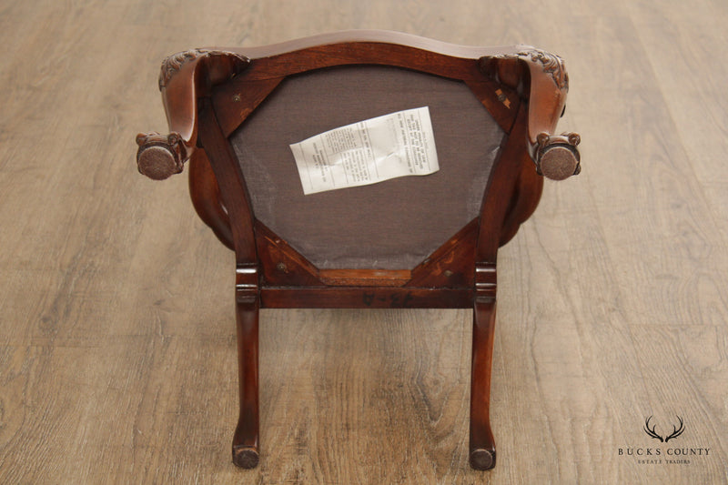 Chippendale Style Carved Mahogany Children's or Doll Side Chair By Hickory