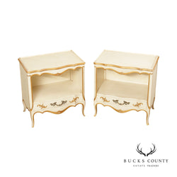John Widdicomb French Provincial Style Pair of Open Nightstands