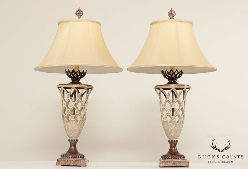 Vintage Neoclassical Style Pair of Urn Table Lamps