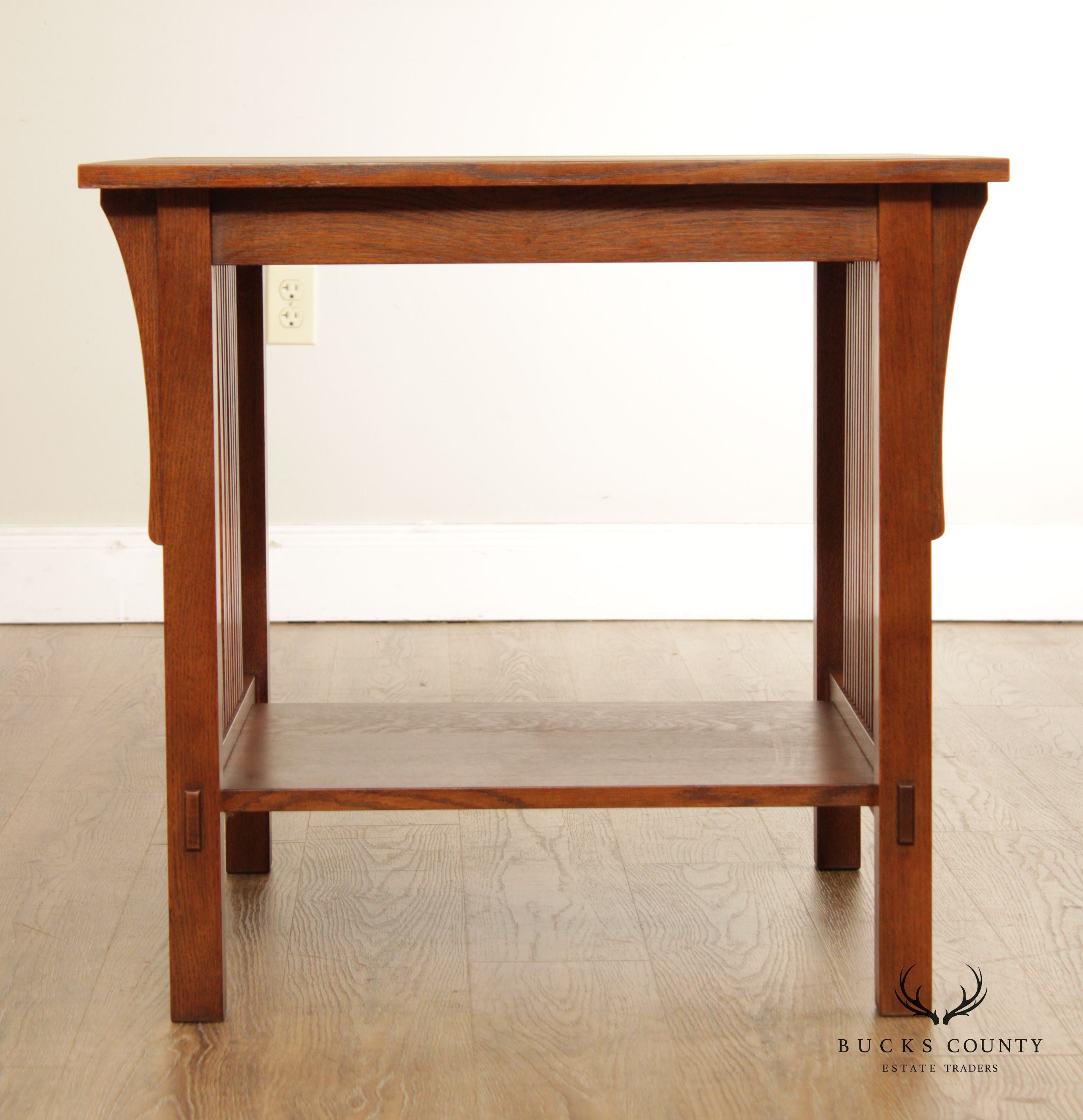 Stickley Mission Collection Oak Square Lamp Table