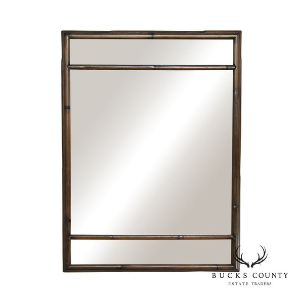 Mid Century Asian-Inspired Bamboo Frame Wall Mirror