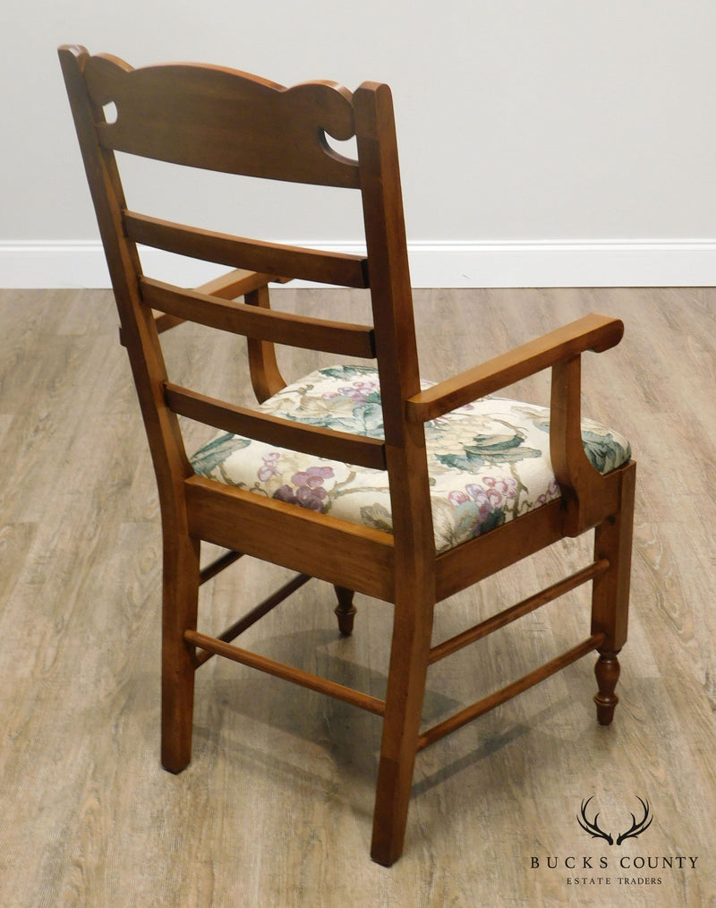 Pennsylvania House Solid Maple Set 6 Country Ladder Back Dining Chairs