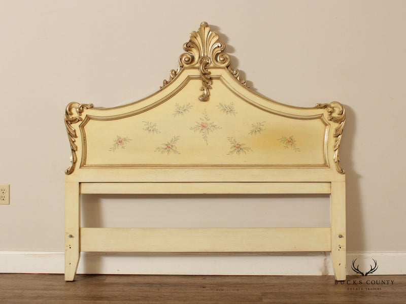 Baker Vintage French Provincial Style Painted Queen Size Headboard