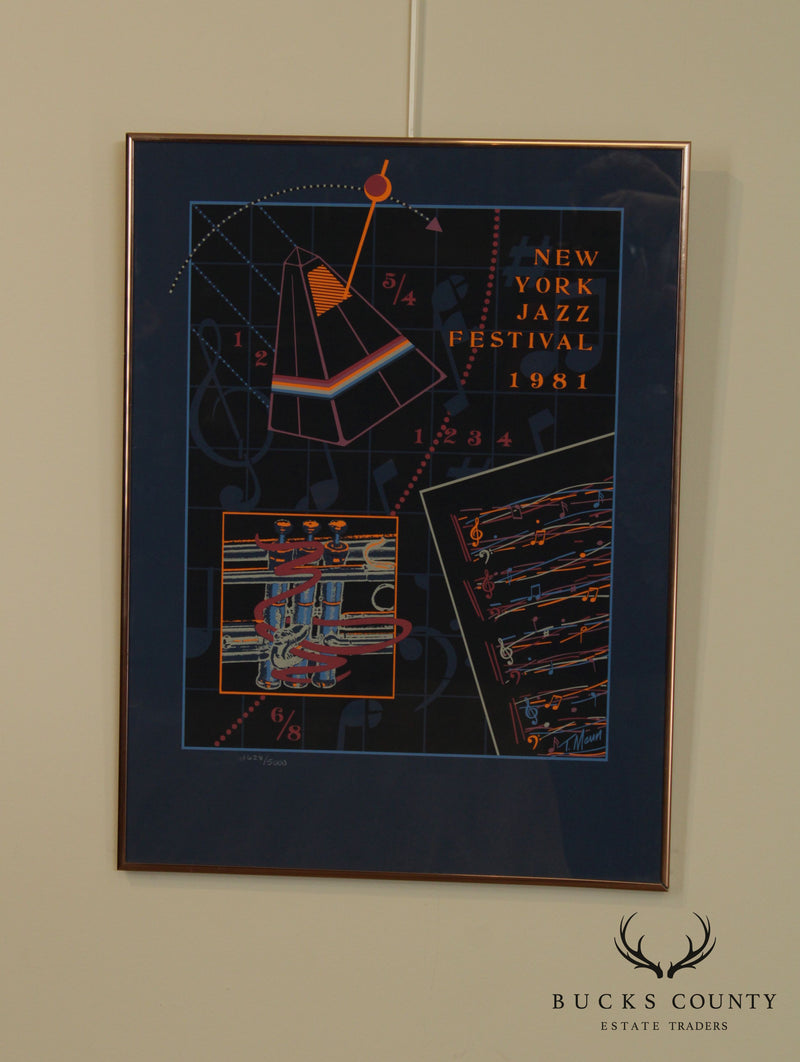 Thomas Mann "New York Jazz Festival" Framed Color Silkscreen Poster # 1628/5000