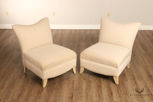 Contemporary Pair of Slipper Lounge Chairs