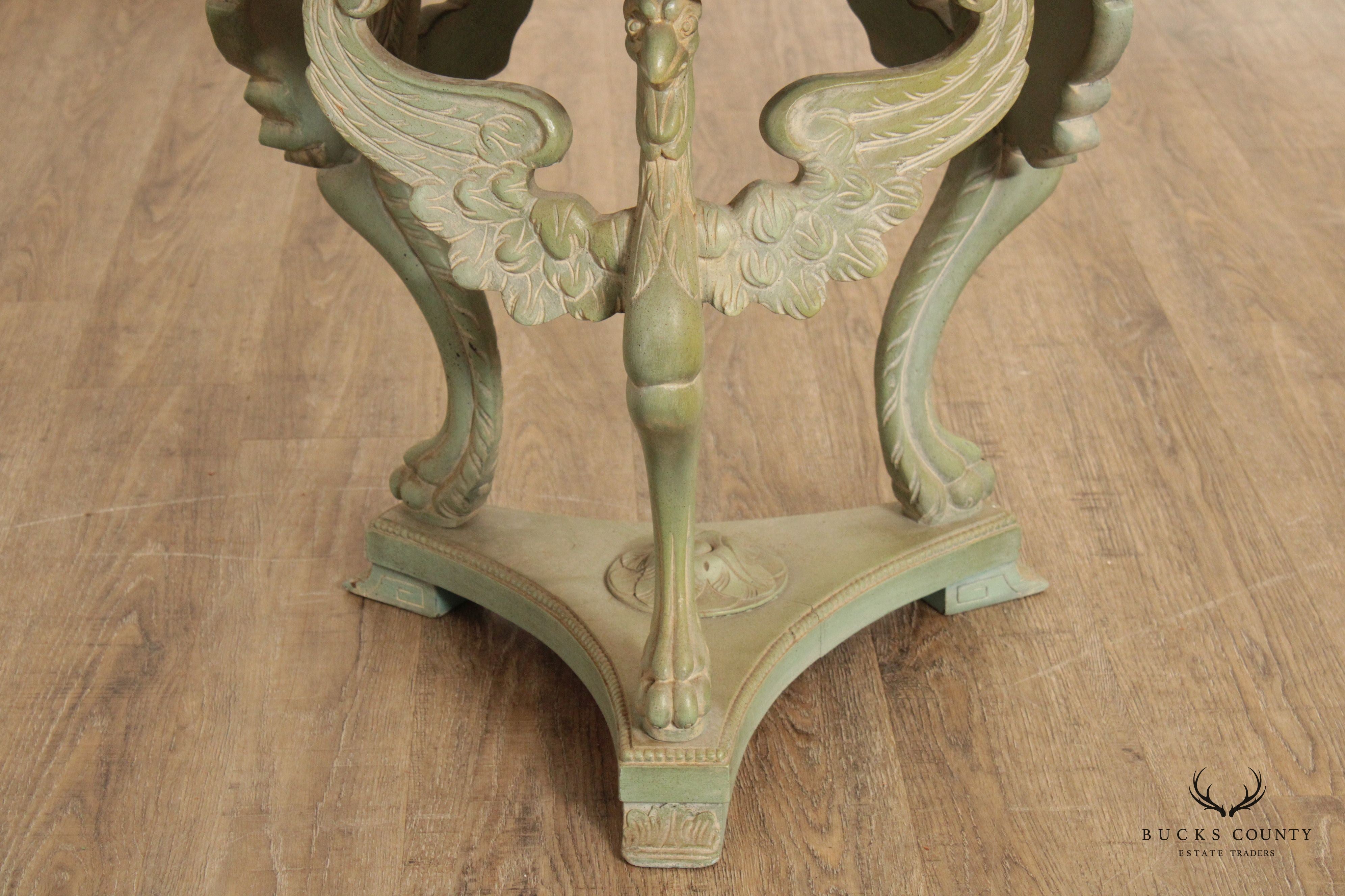 Renaissance Revival Style Marble Top Occasional Center Table