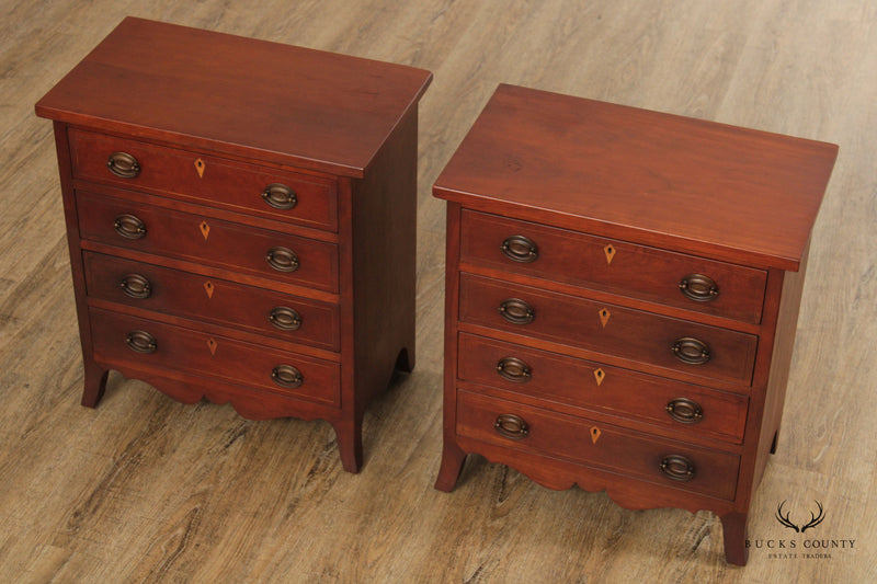 McFadden & Son Federal Style Pair of Cherry Nightstand Chests
