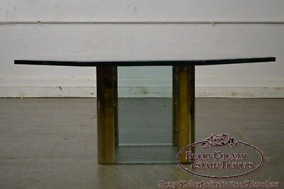 Leon Rosen for Pace Brass & Glass Octagonal Top Coffee Table