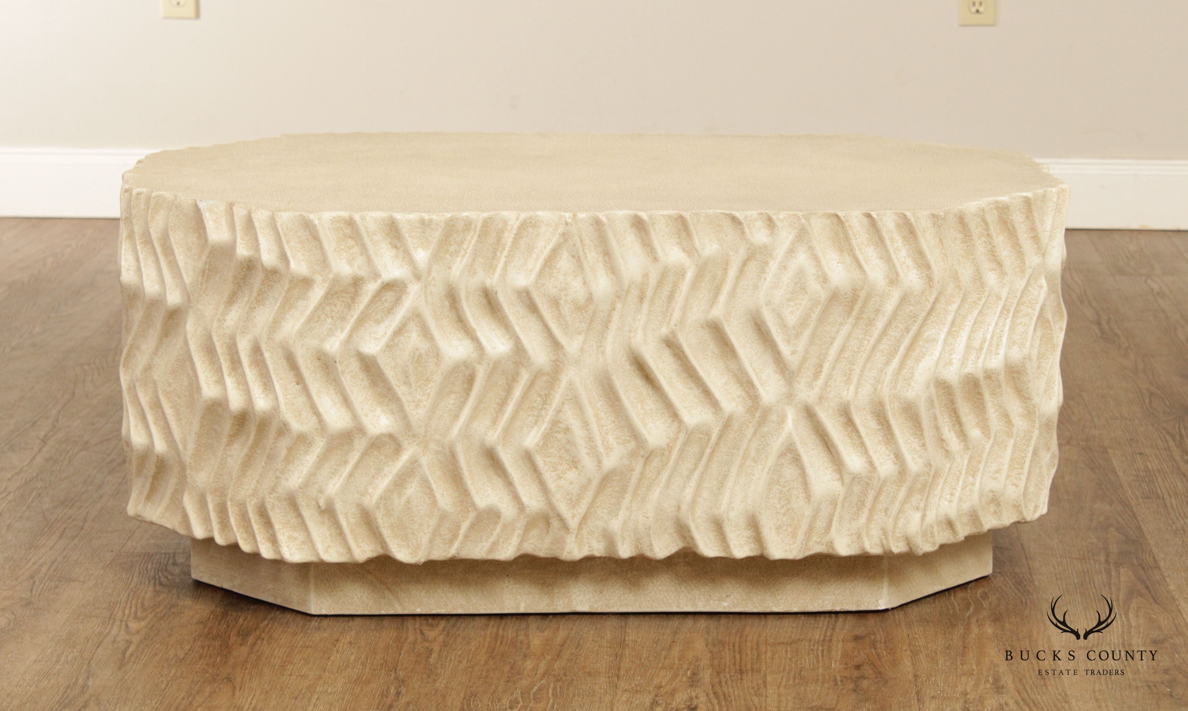 Postmodern Style Sculptural Plaster Coffee Table