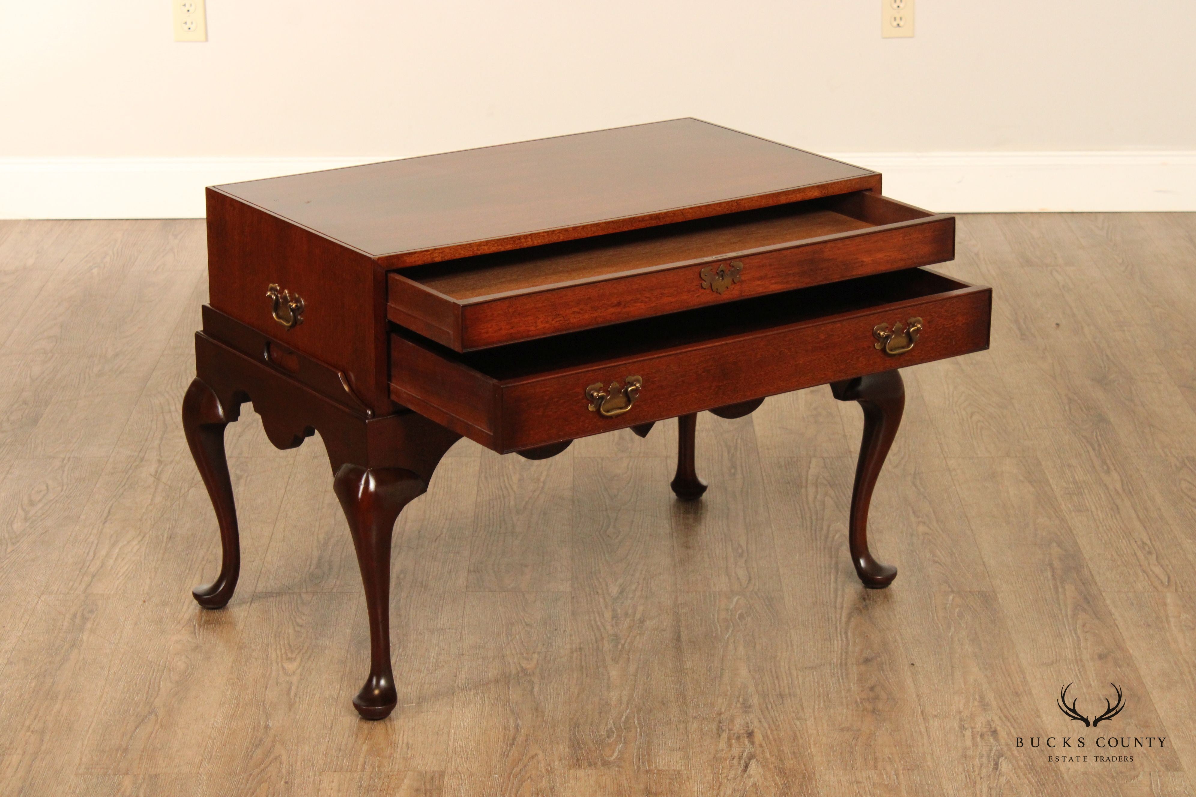 Biggs Furniture Queen Anne Style Mahogany Silverware Chest Table