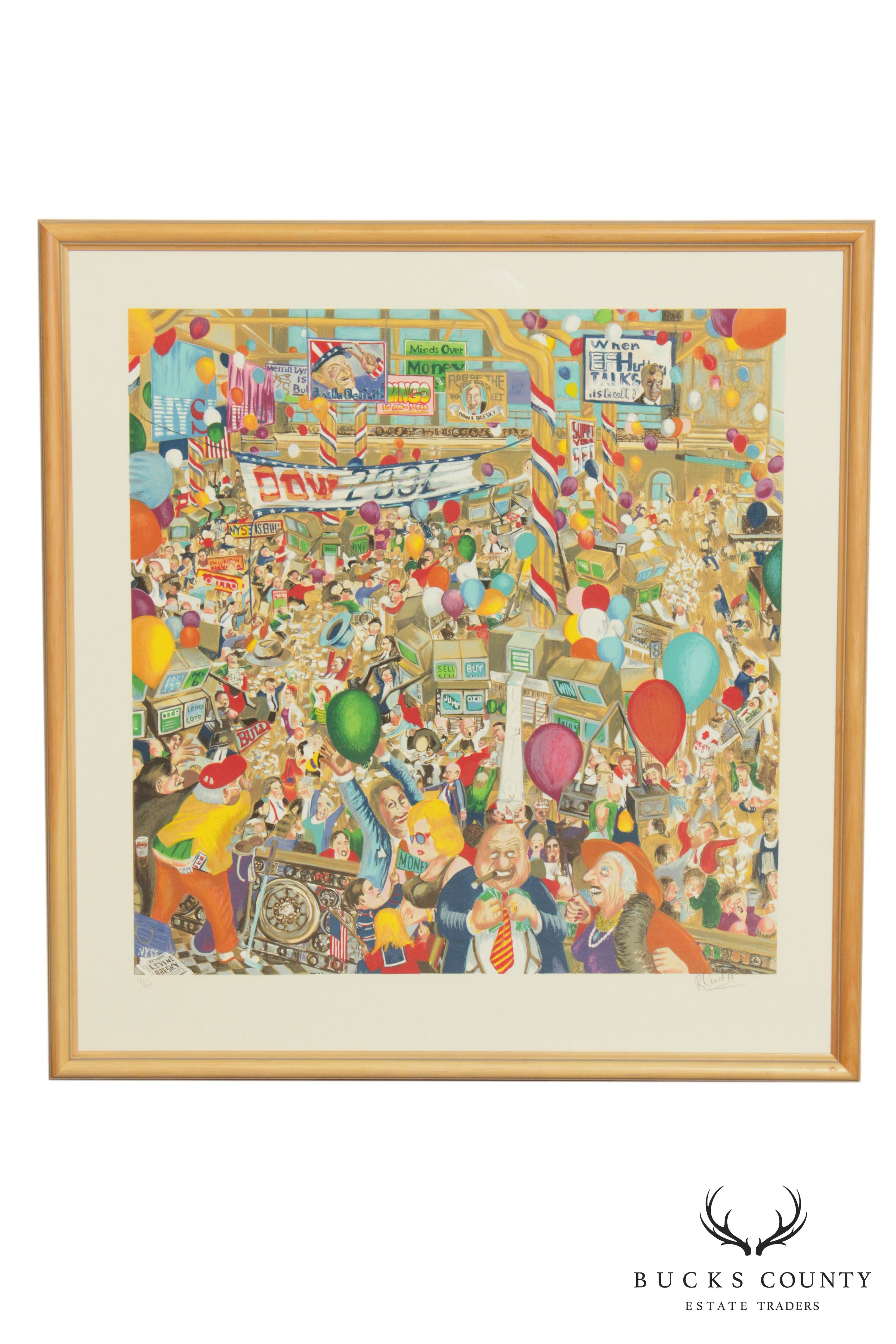 Robert Cenedella, "2001-A Stock Odyssey" Serigraph