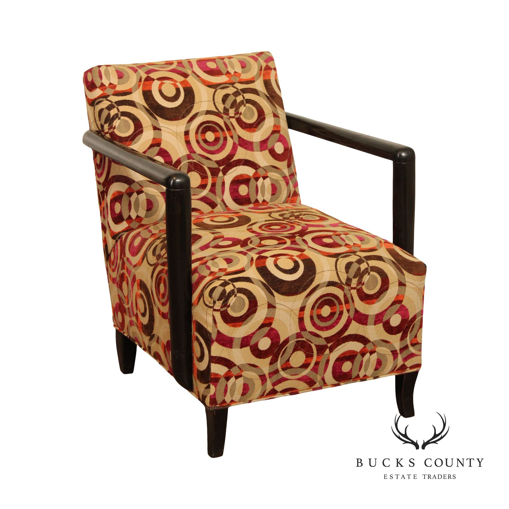 Contemporary Geometric Upholstered Lounge Arm Chair