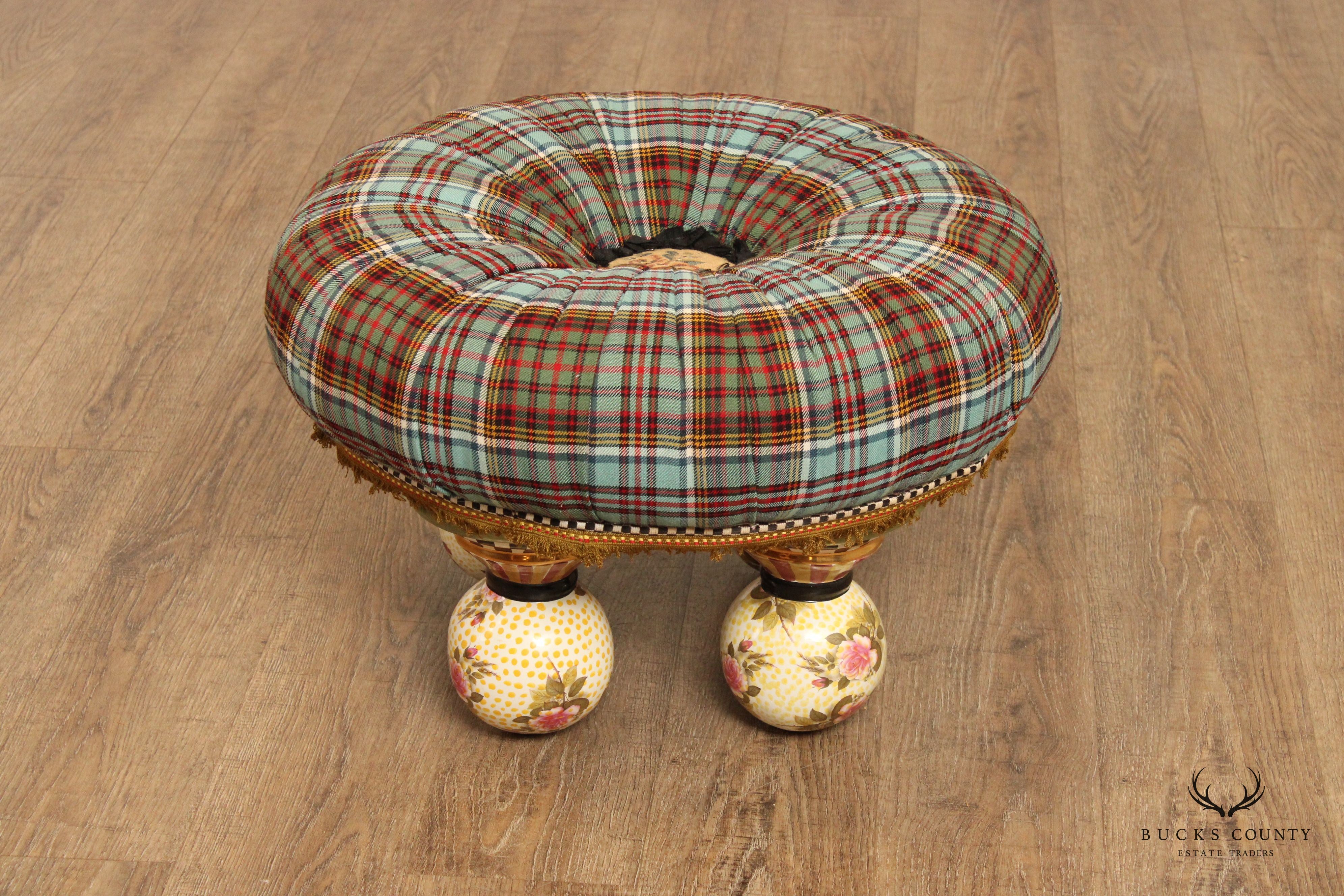 Mackenzie-Childs Vintage 'Compass Rose' Ottoman