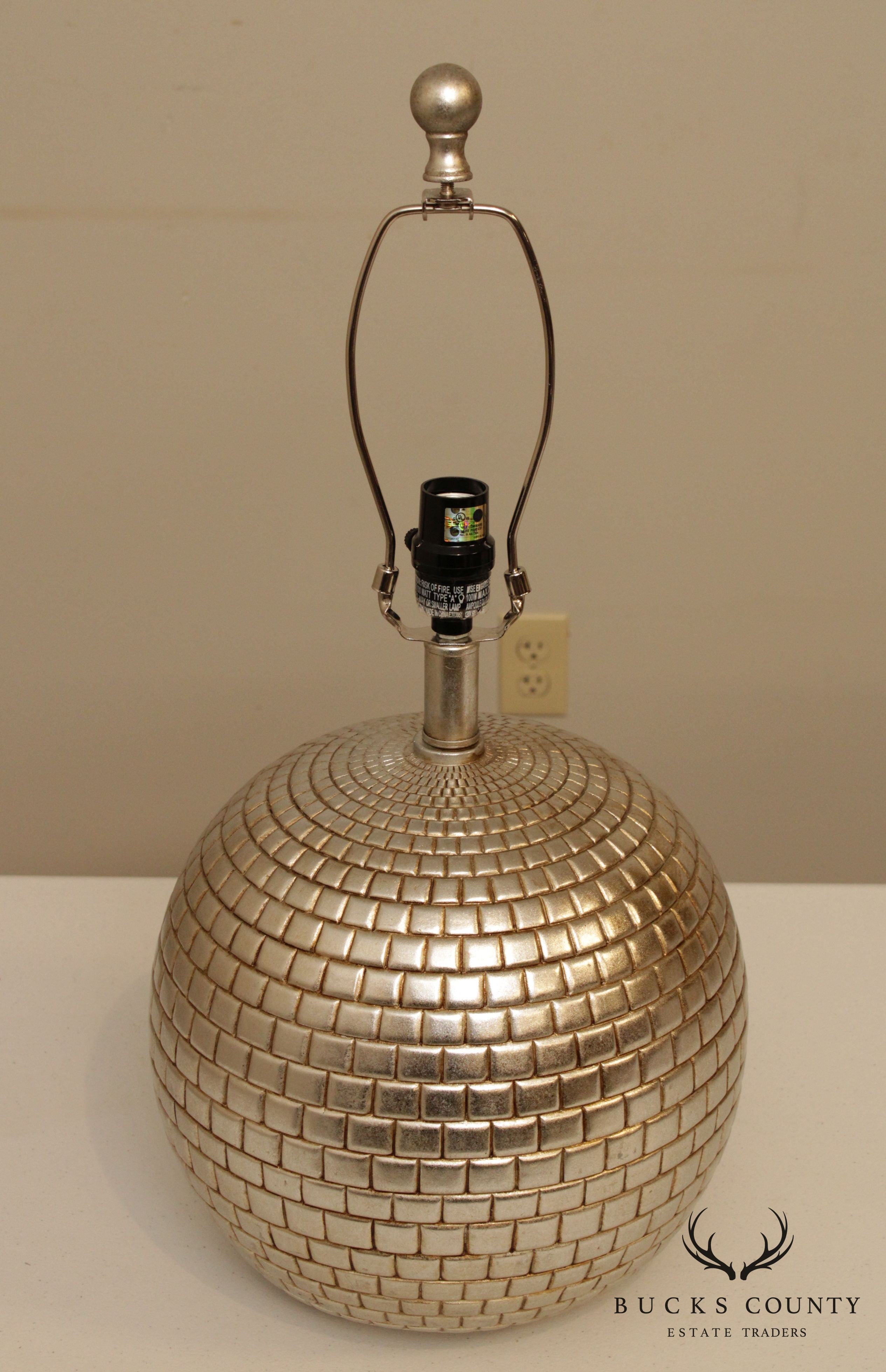 Modern Silver Finish Table Lamp with Shade