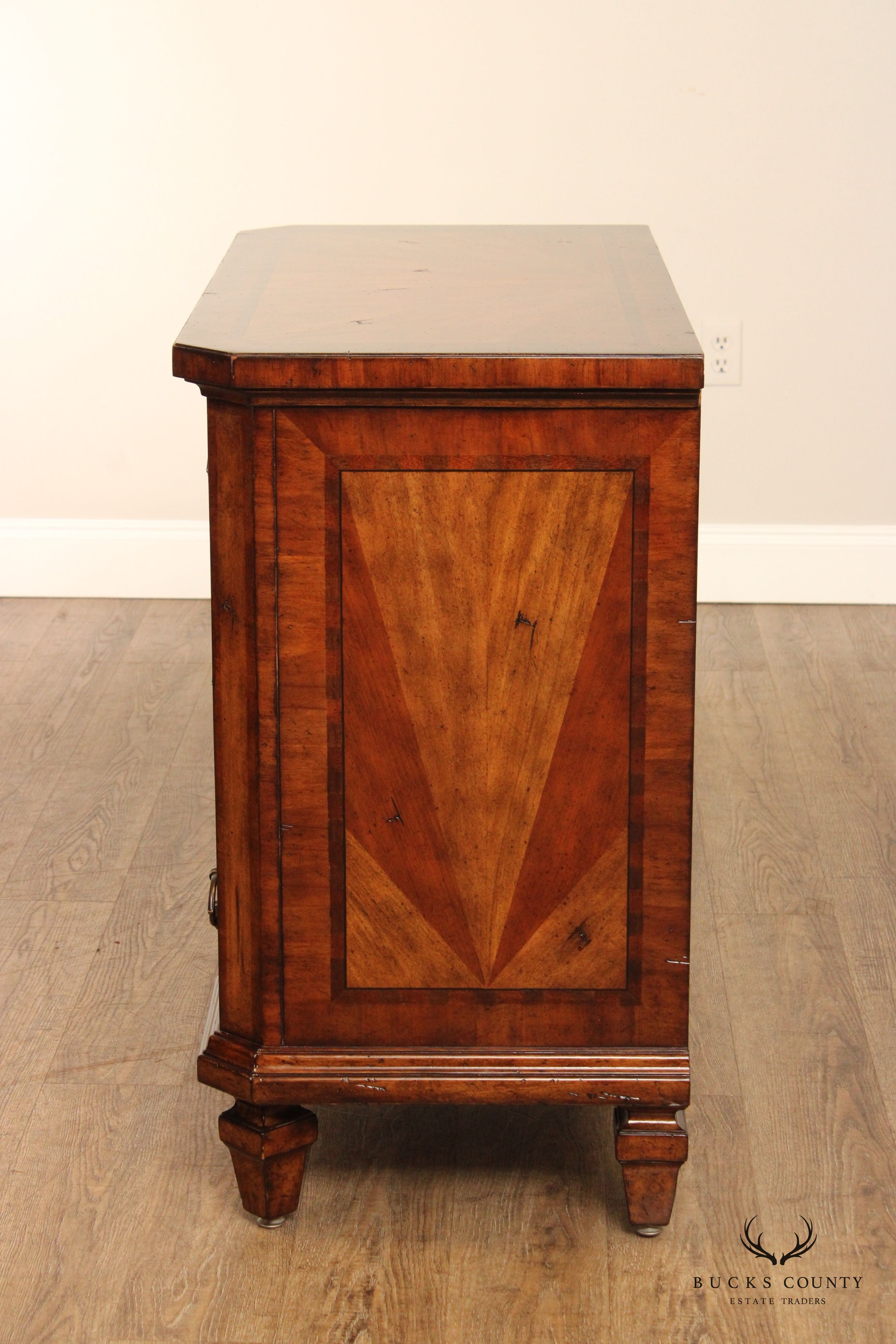 Artistica Pair of Parquetry Sunburst Chests of Drawers