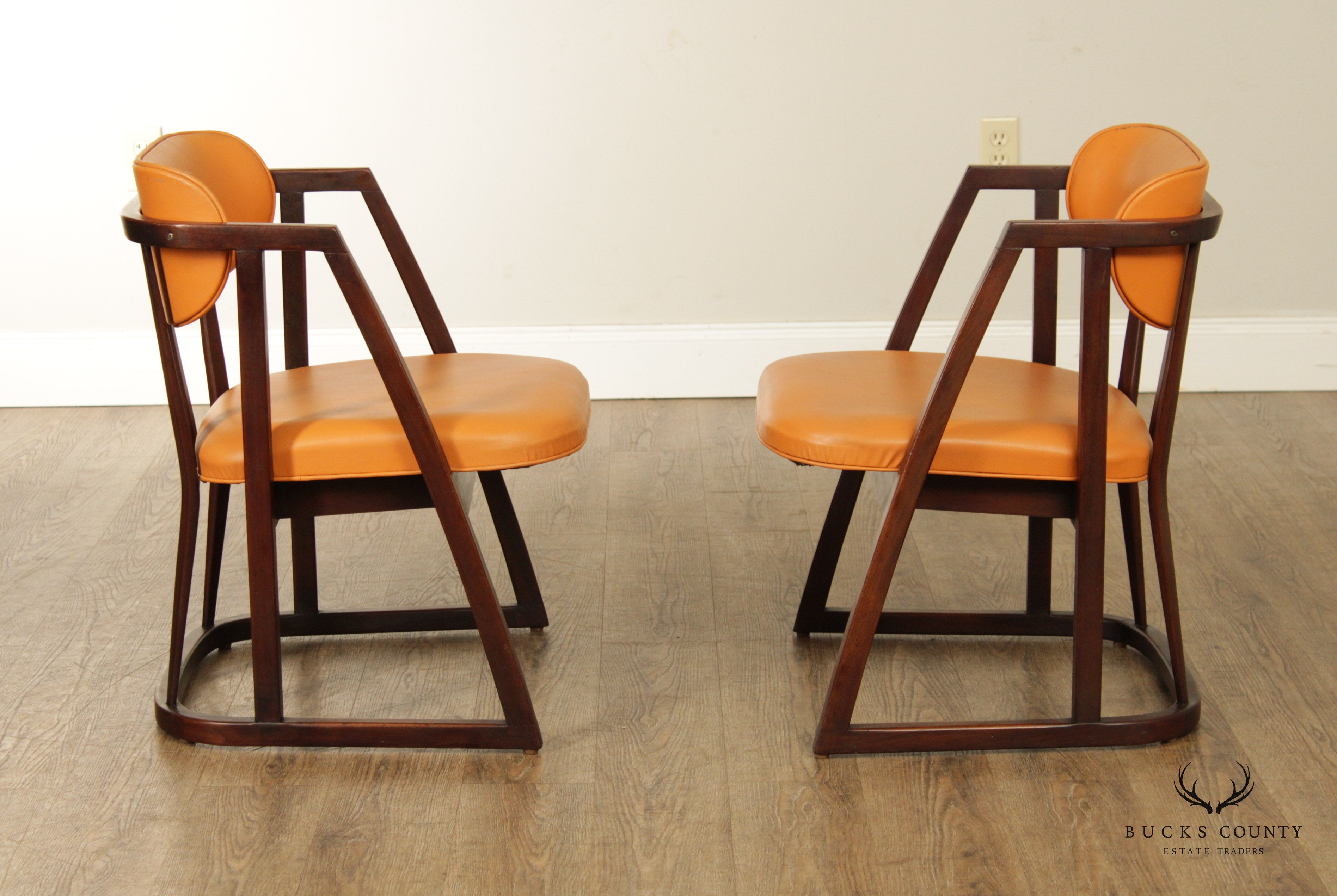 Mid Century Modern Pair of Edward Wormley for Dunbar Mahogany Armchairs