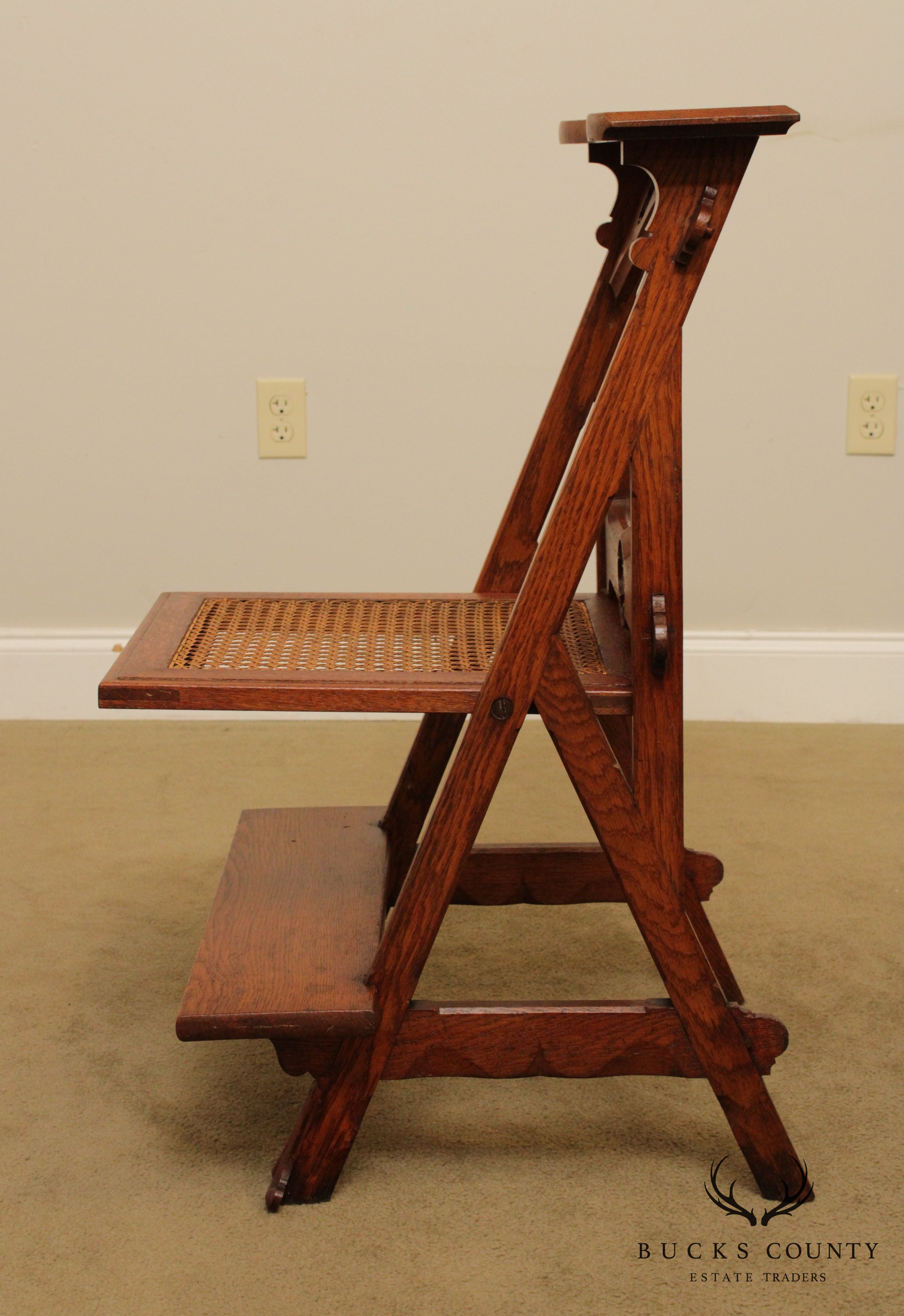 Antique 19th Century American Gothic Style Oak Kneeling Bench