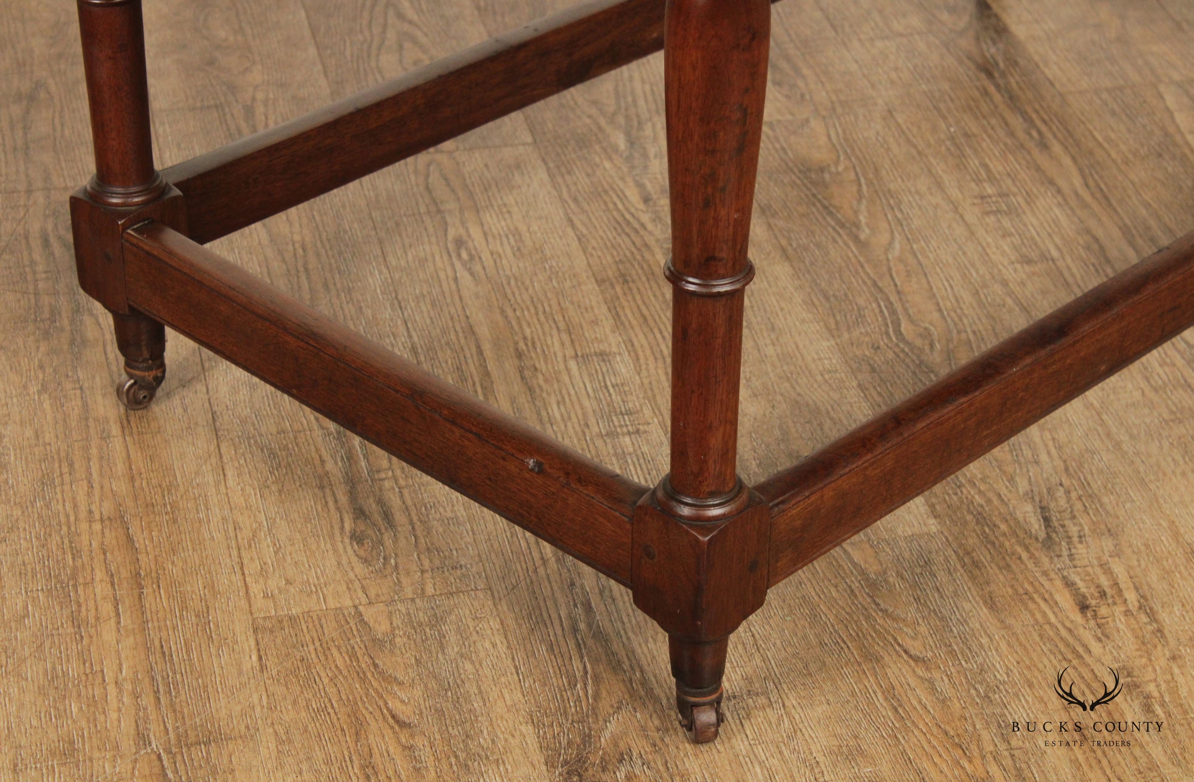 18th Century Antique Walnut Two-Drawer Tavern Table