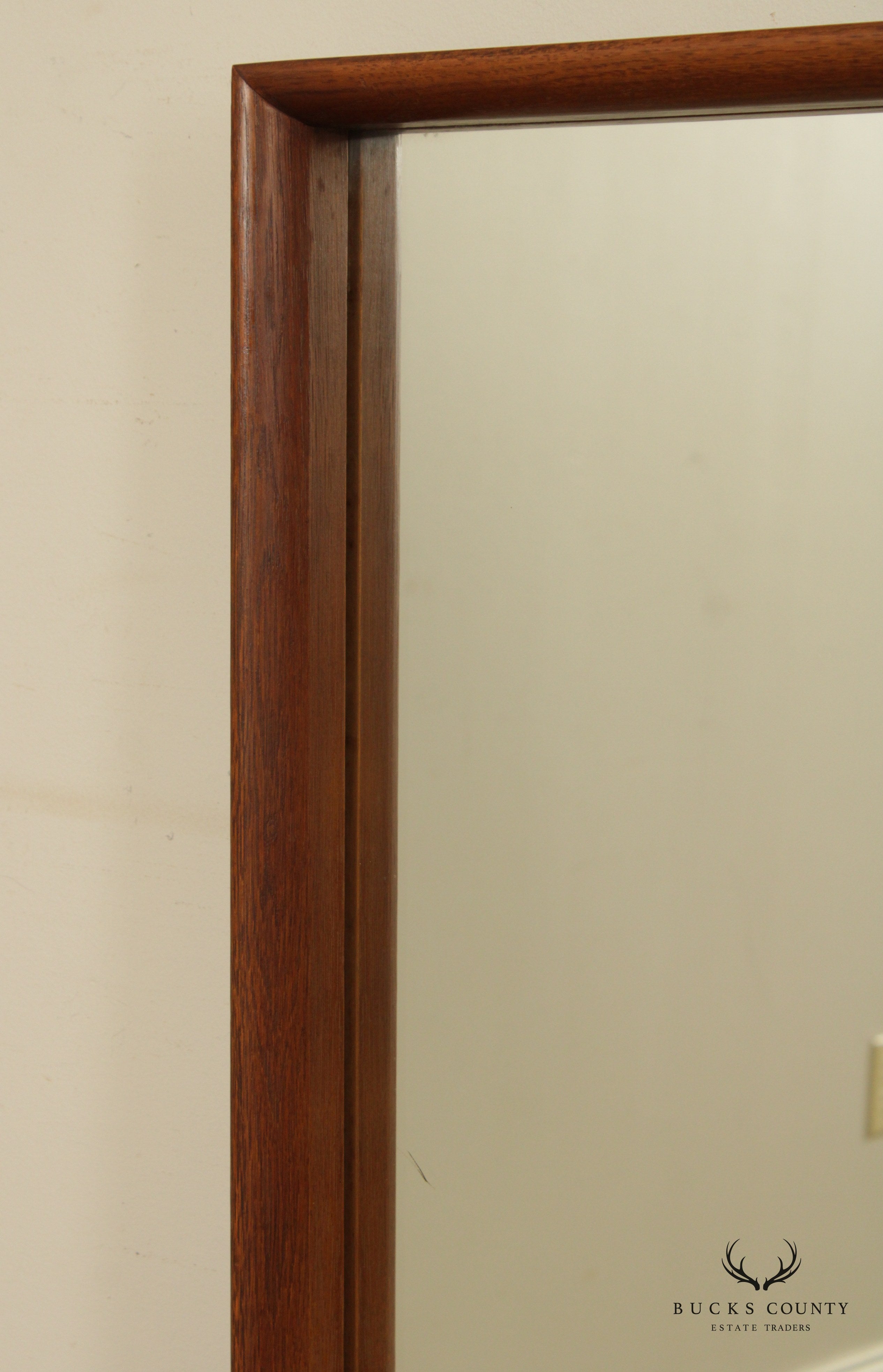 Vintage Walnut Rectangular Wall Mirror