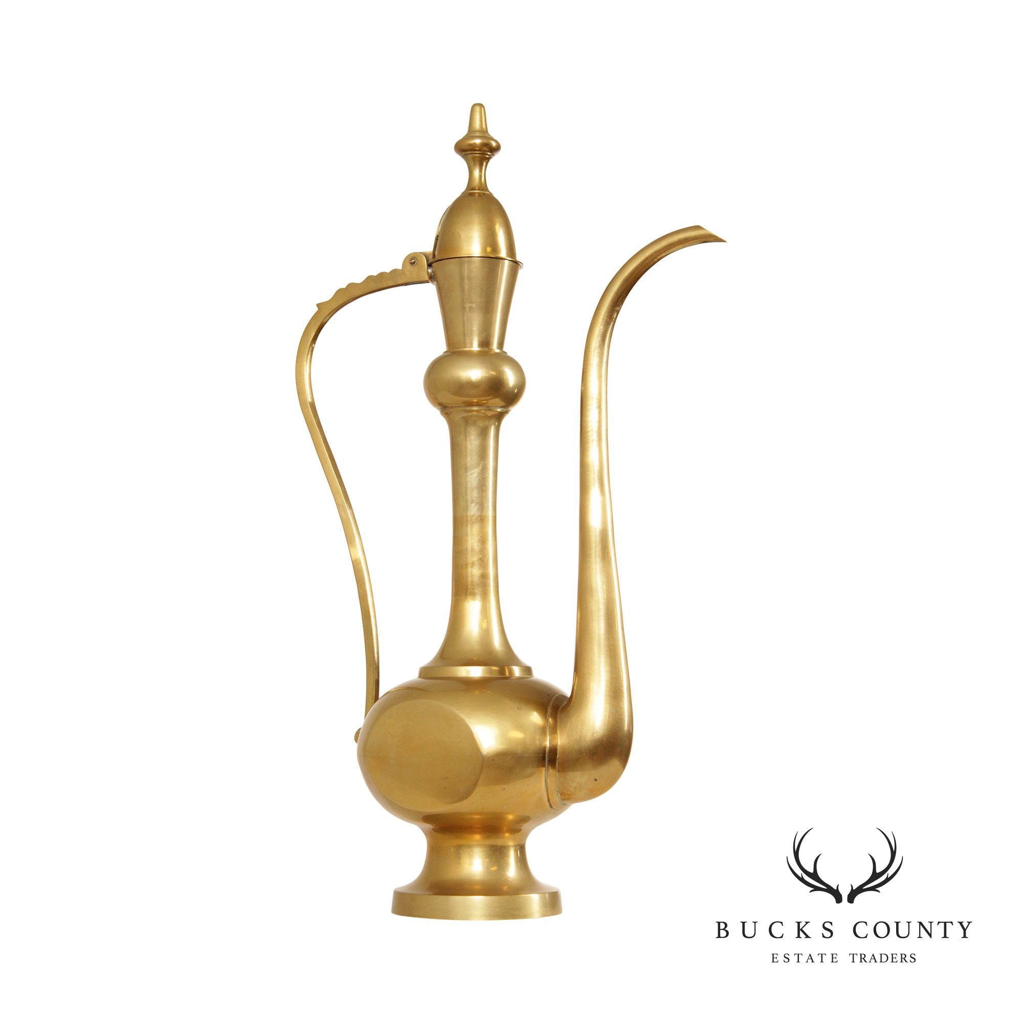 Moorish Style Tall Decorative Solid Brass Ewer