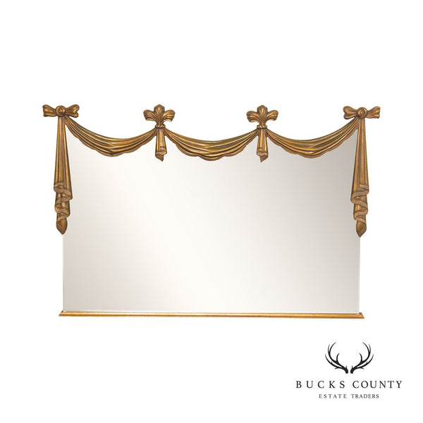 Hollywood Regency Curtain Swag Mantel or Fireplace Mirror
