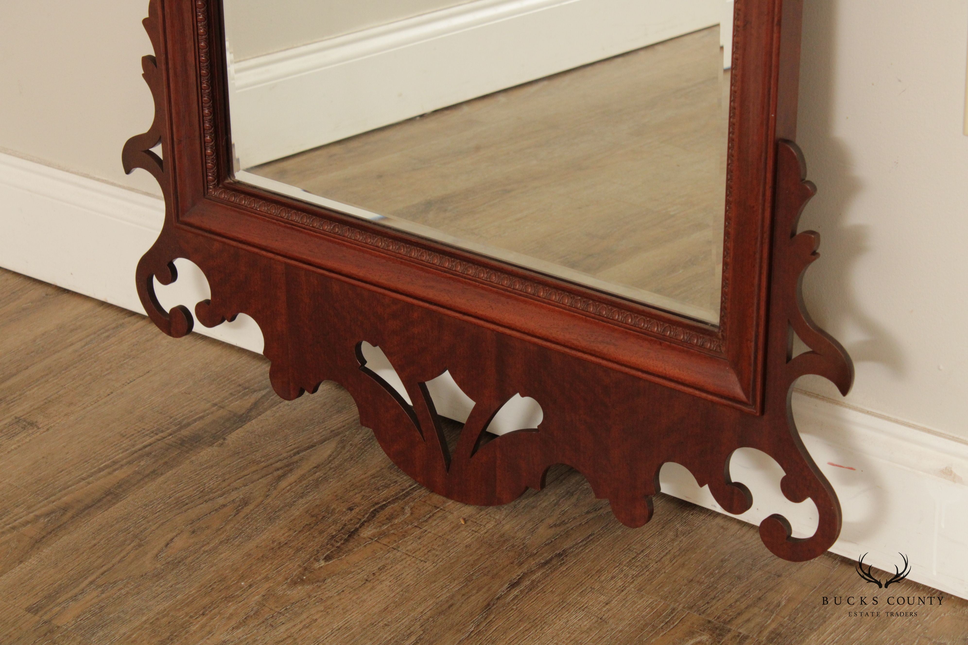 Baker Furniture Chippendale Style Carved Mahogany Wall Mirror