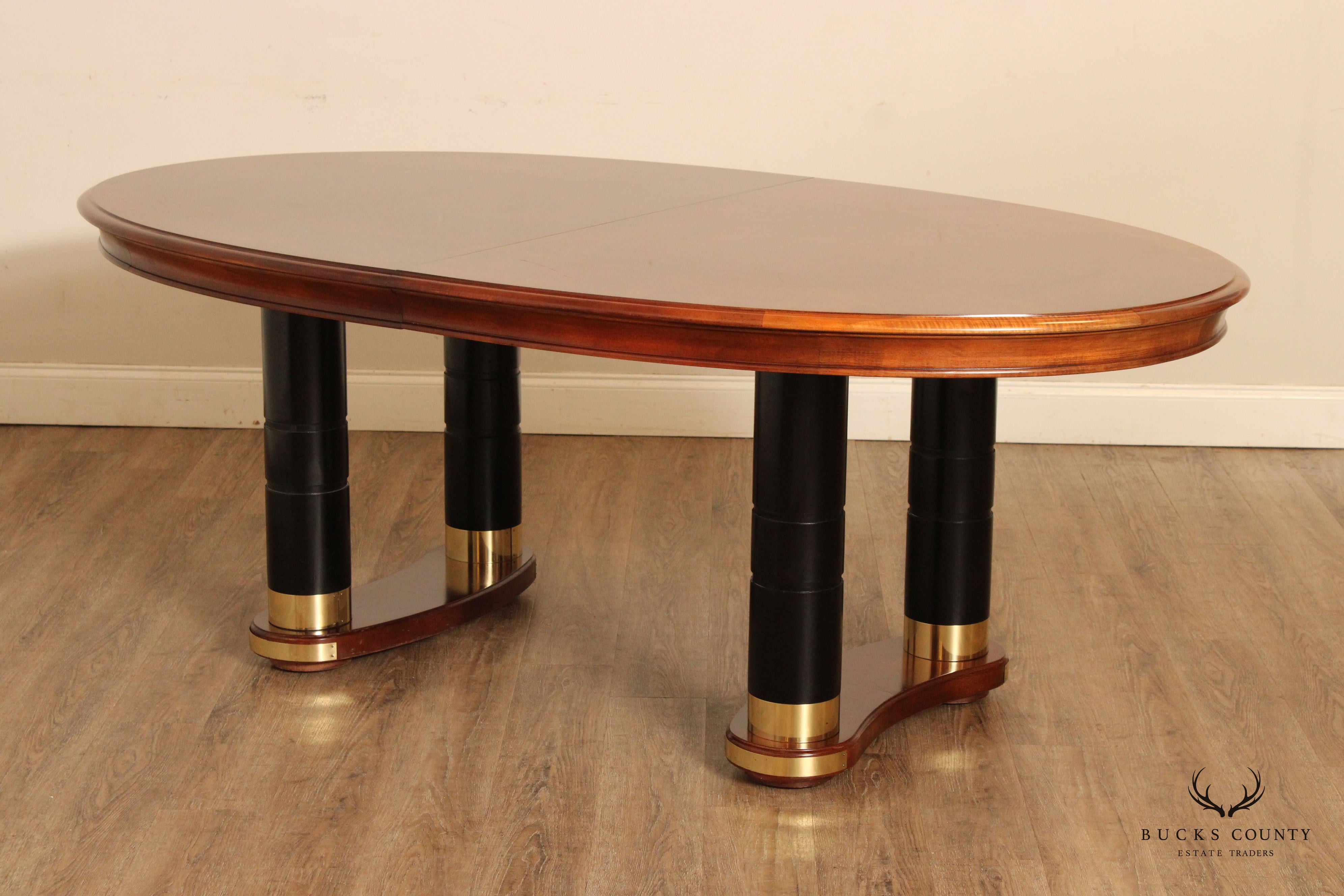 Stanley Empire Style Extendable Oval Cherry Dining Table